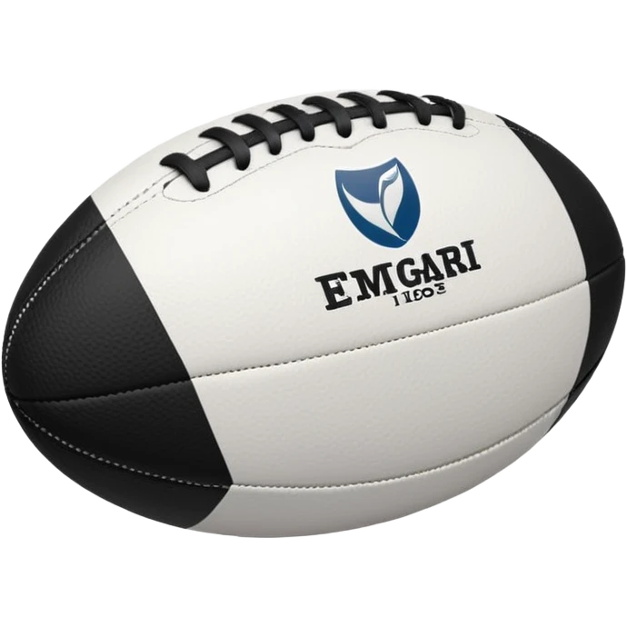 a white rugby ball with black stitching emoji