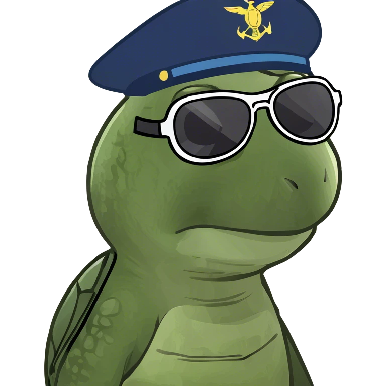 Confused turtle on a helicopter emoji