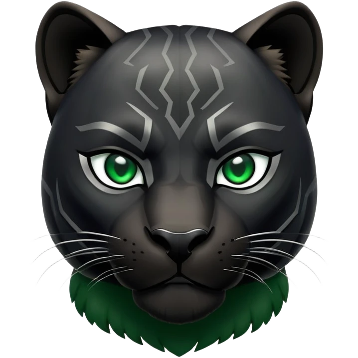 Black panther with green eyes emoji