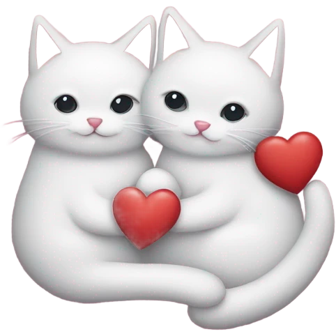 Cuddling cats on Valentine’s Day  emoji