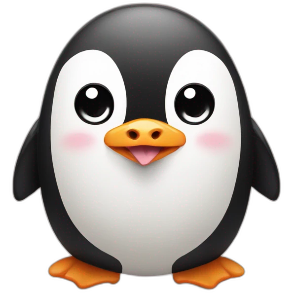 Penguin with pig emoji