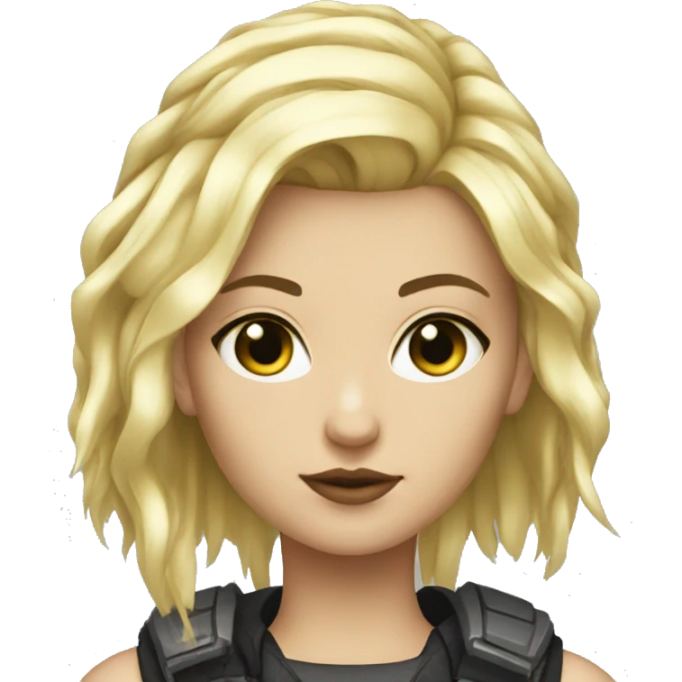 Cyberpunk blond white girl emoji