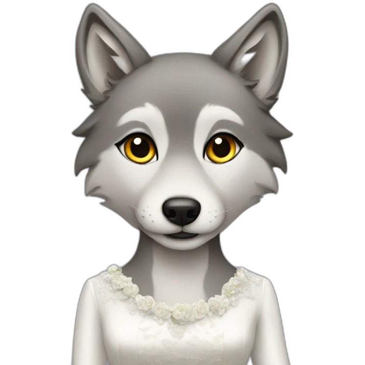 Wolf in bridal dress emoji