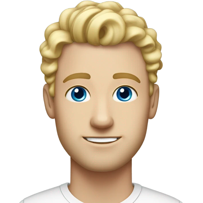 3/4 profile light curl blonde 30yo man blue eyed pale skin emoji