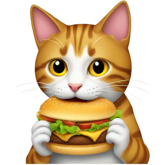 Cat eating a hamburger  emoji