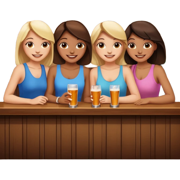 4 girls out a at bar posing for a picture  emoji