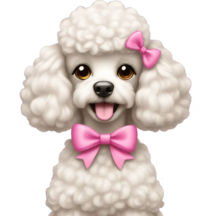 Poodle with pink bow emoji