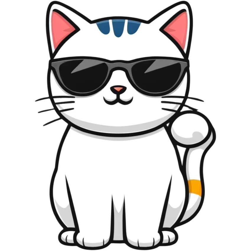 Cat with sunglasses emoji