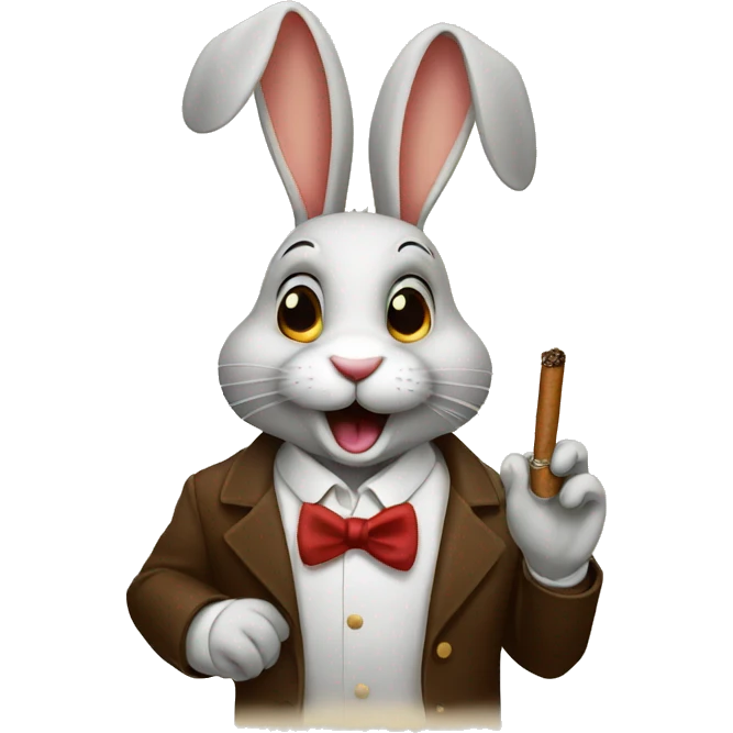 Rabit with cigar emoji