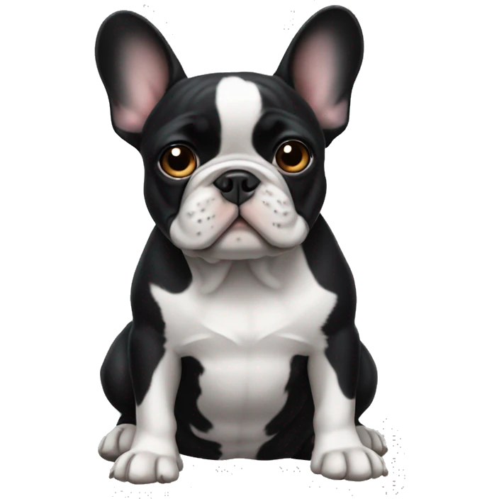 Black and small french bulldog with one ear down  emoji