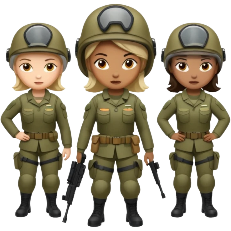 female soldiers emoji
