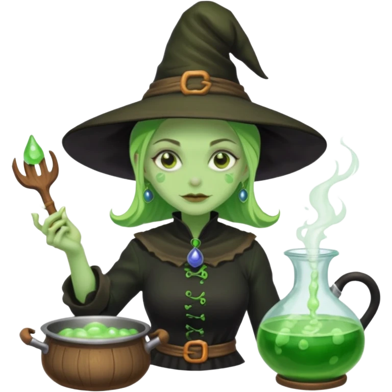 green witch cooking potion emoji