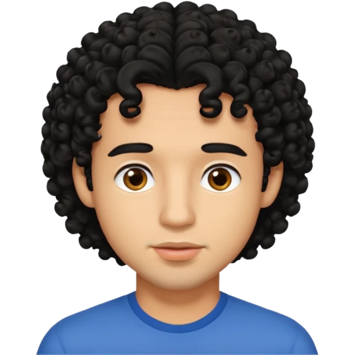 a handsome man with black curly hair tries to kiss emoji