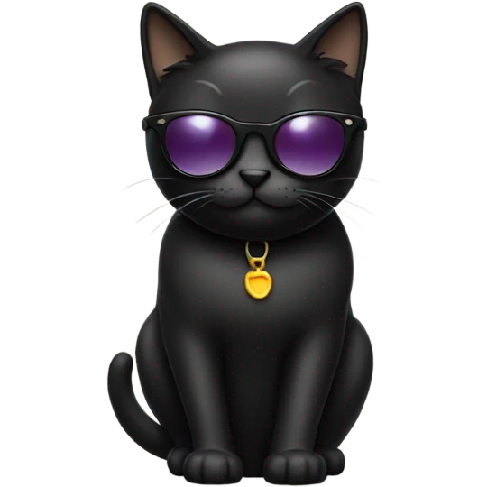 Black cat wearing sunglasses emoji
