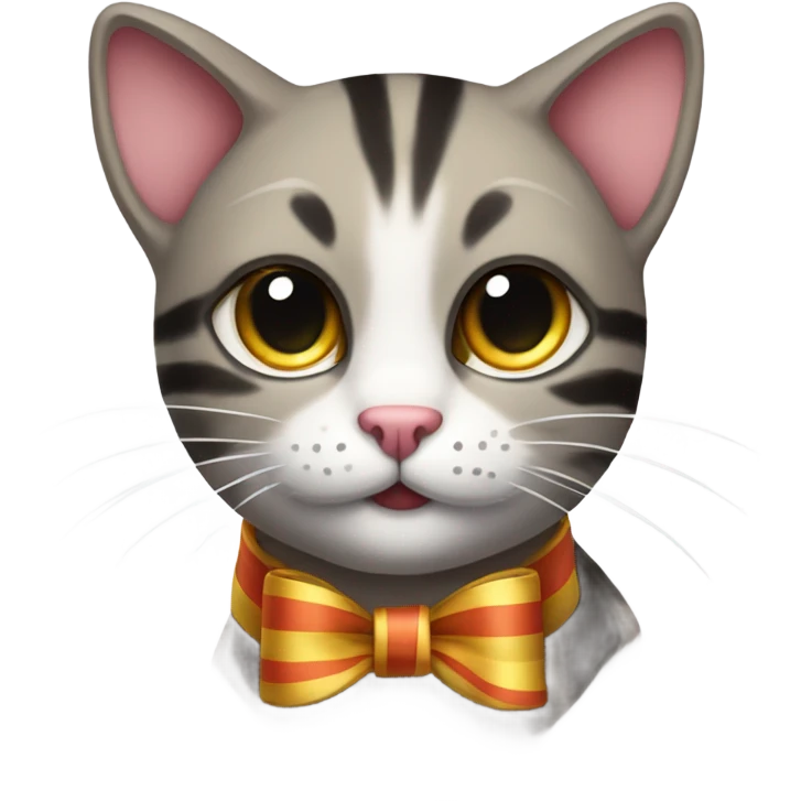 Make a cat with a bow  emoji
