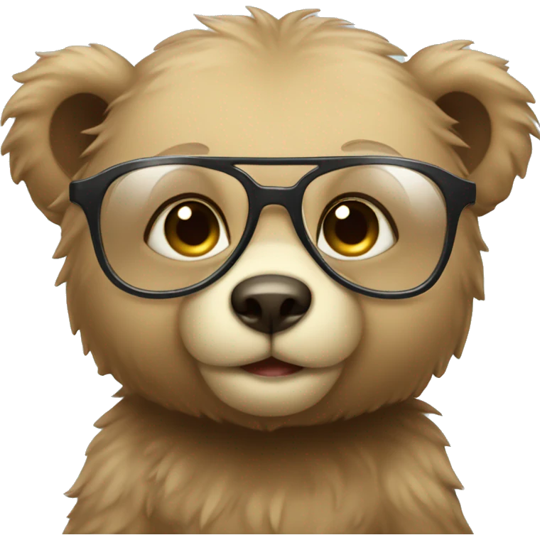 cute baby bear wearing glass emoji