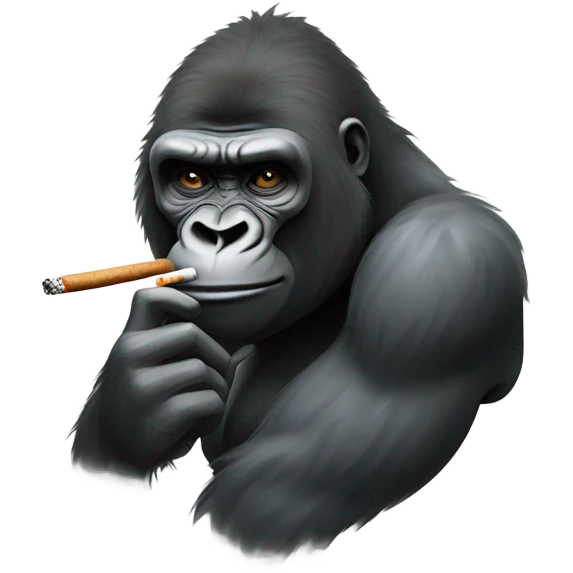Gorilla smoking emoji