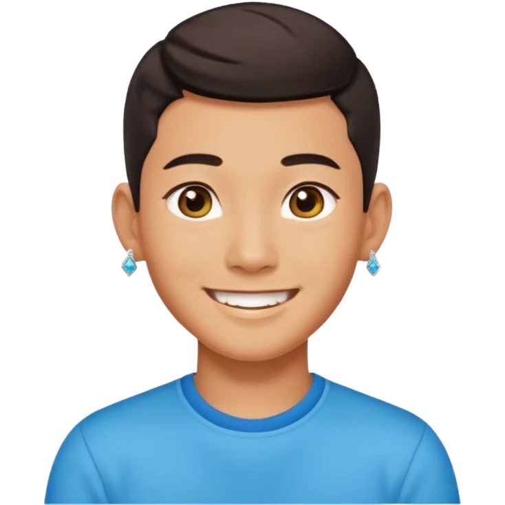 zesty gay chinese boy with diamond stud earings emoji