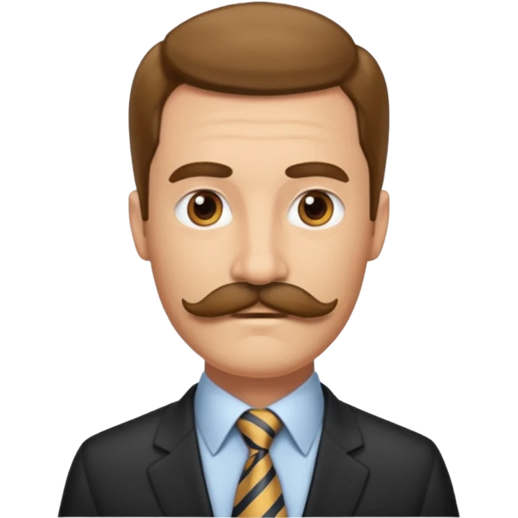 long mustached man with tie emoji
