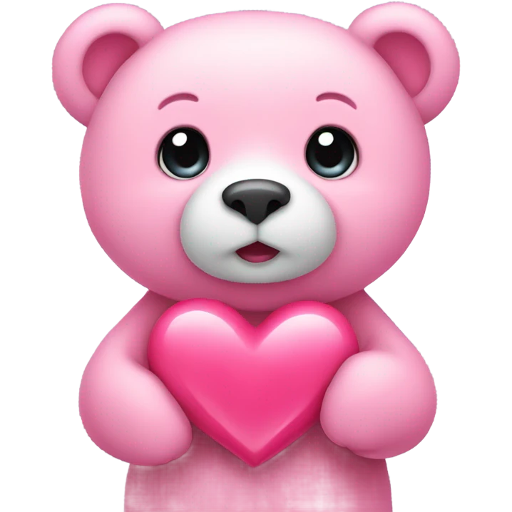 cute pink Valentine’s Day bear (only a bear & heart) emoji