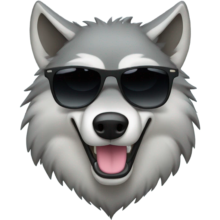 Wolf wearing dark sunglasses emoji