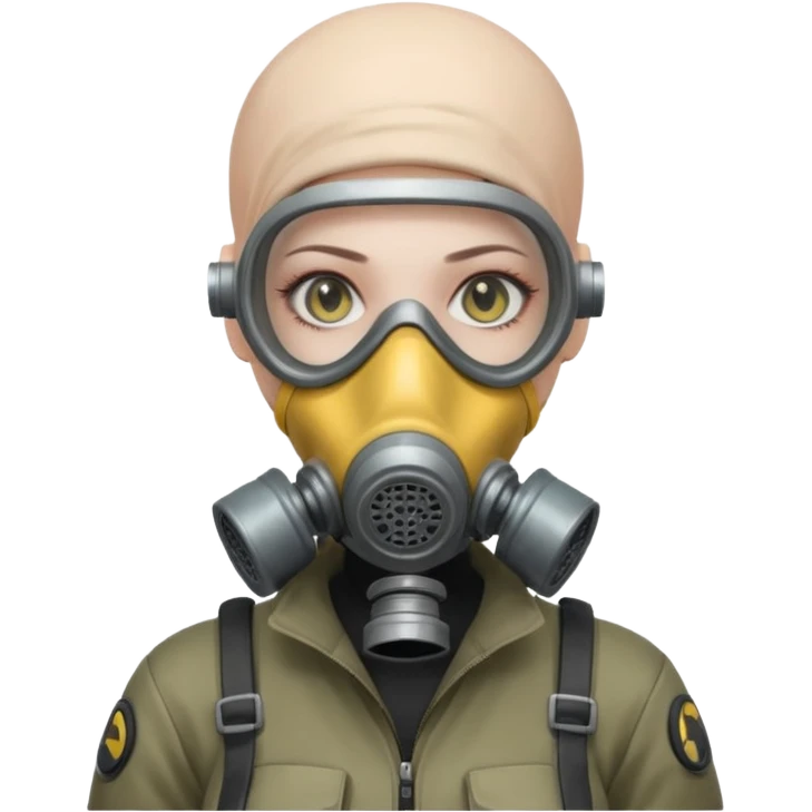 cyberpunk gasmask girl programmer bald emoji