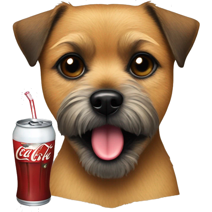 Border terrier drinking coke emoji