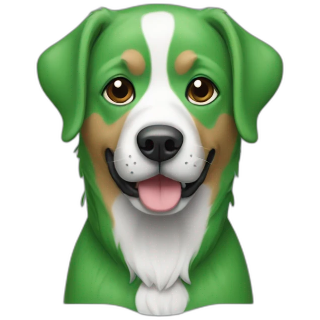 chien vert et bleu emoji
