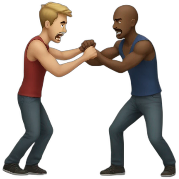 man fights another man emoji
