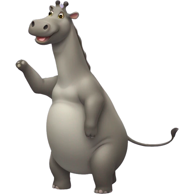 hippopotame qui danse un slow avec une girafe emoji