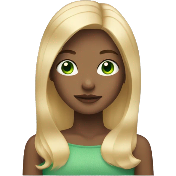 girl with straight blonde hair and green eyes emoji