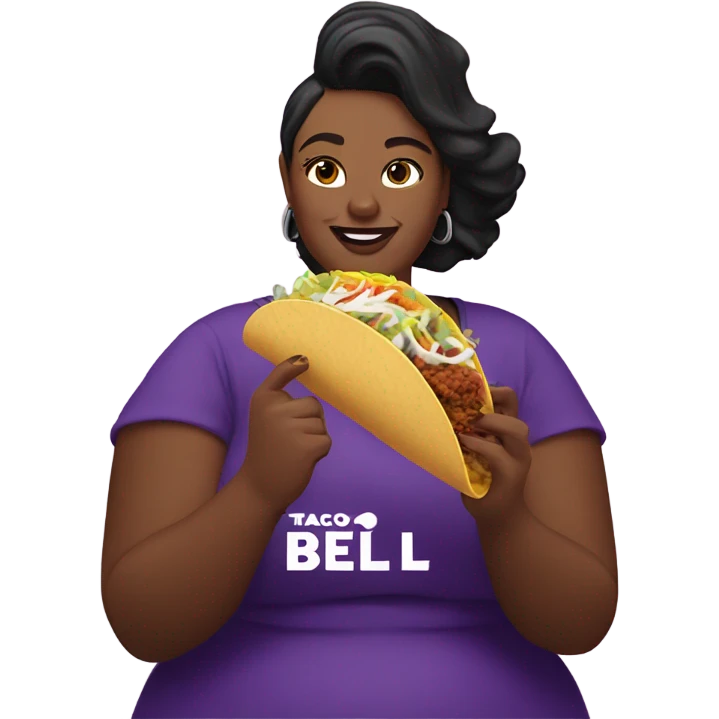 fat woman eating taco bell emoji