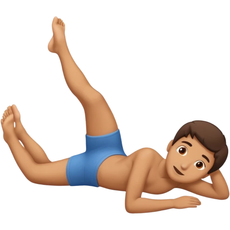 Laying on stomach feet in the air emoji