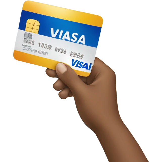white hand with credit card from visa emoji