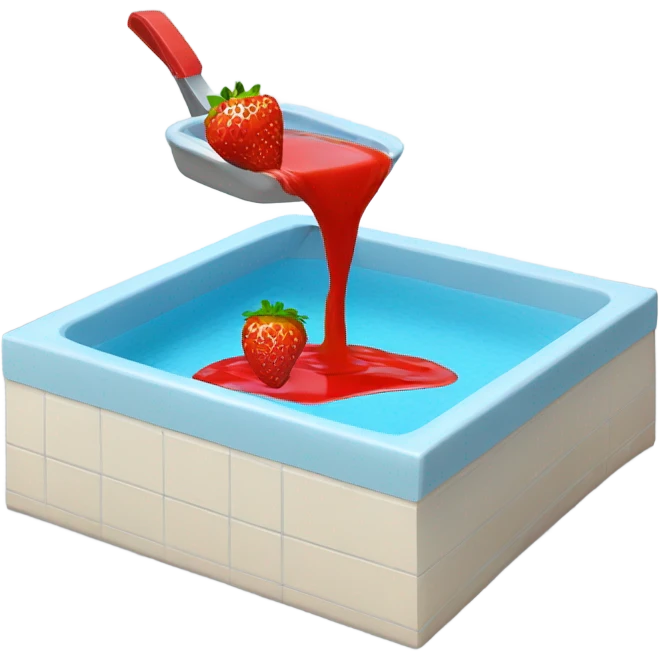 A swimming pool of strawberry sauce emoji