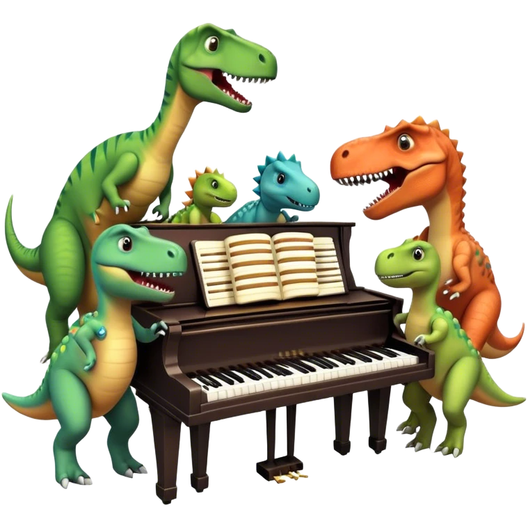 Piano dinosaurs emoji
