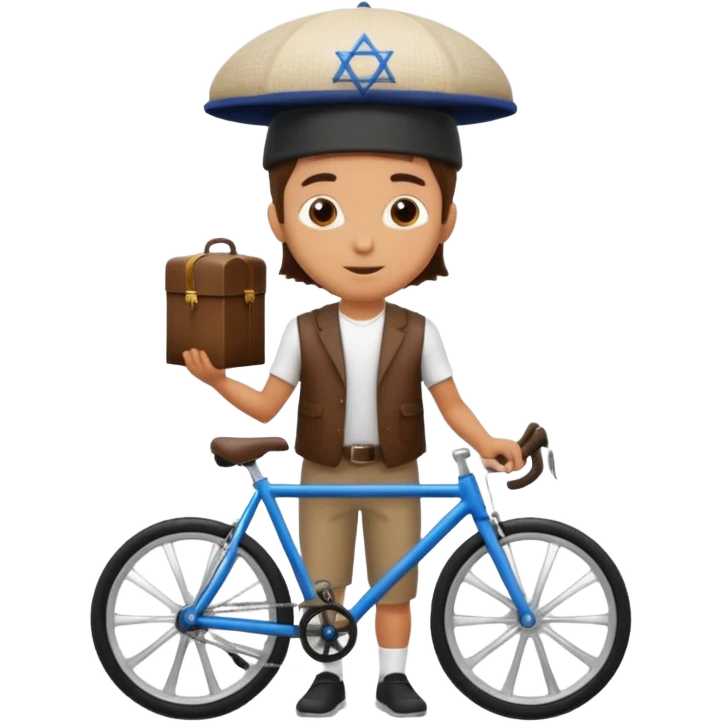 Cycle rider carrying torah emoji