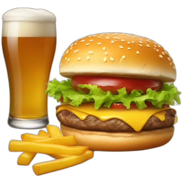 burger and beer emoji