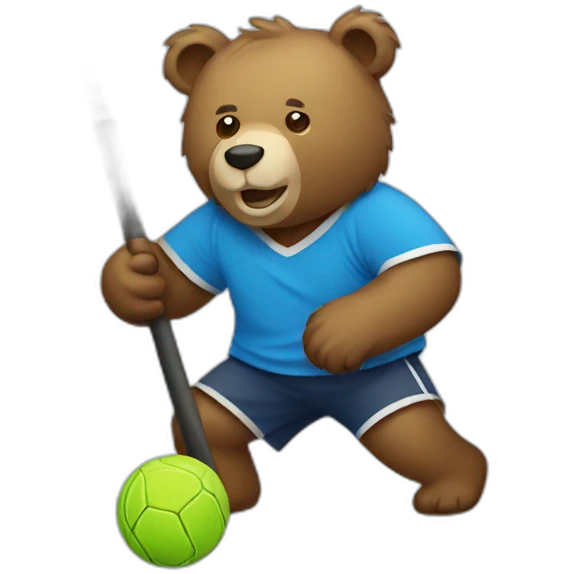 bear playing floorball emoji