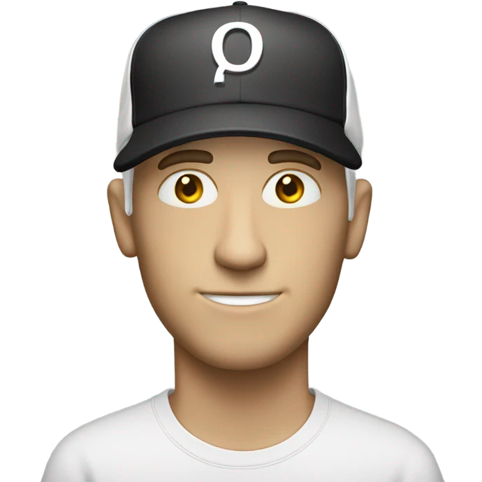 Tall white guy with vape  ball cap emoji