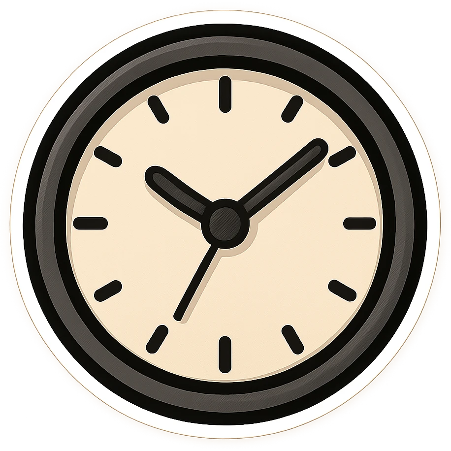 simple black clock emoji