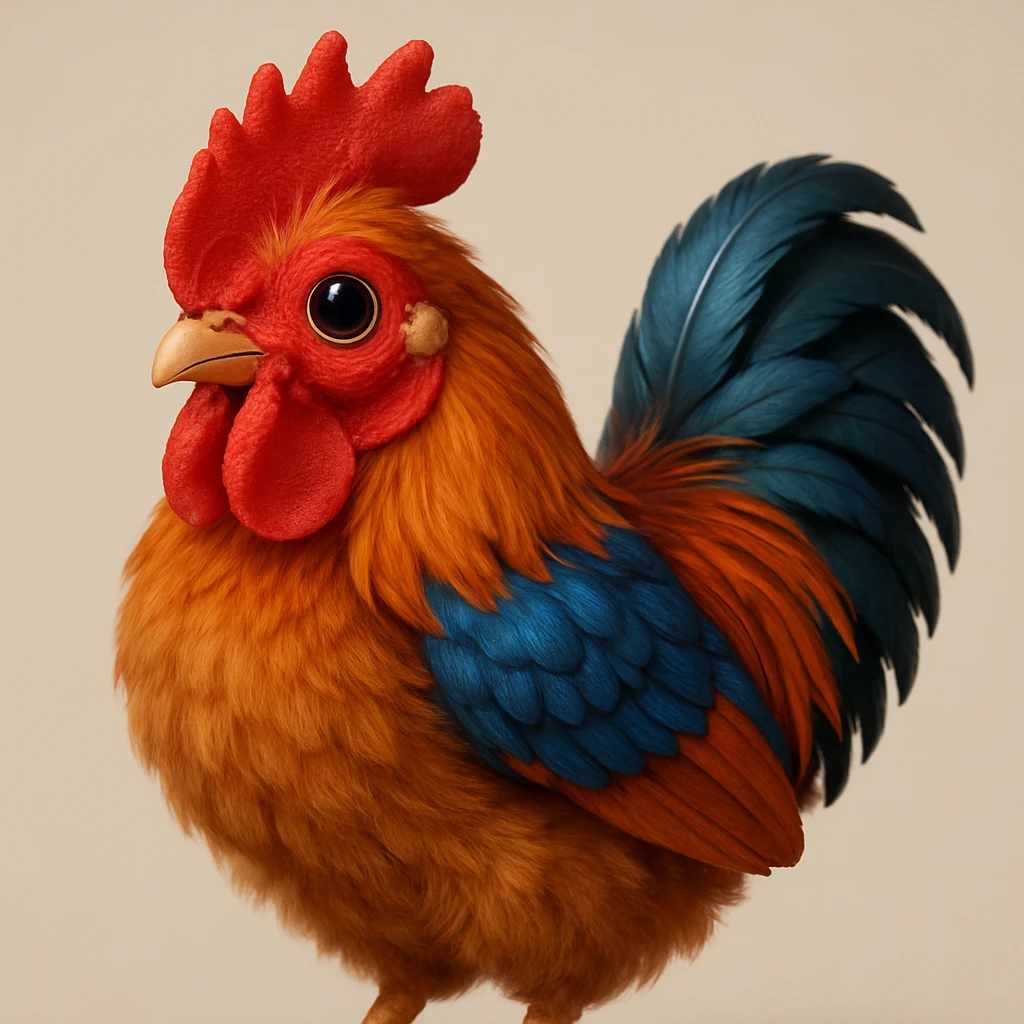 realistic, fluffy rooster emoji emoji
