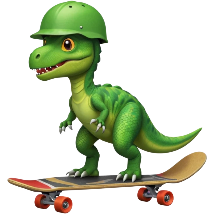 Dinosaur on a skateboard emoji