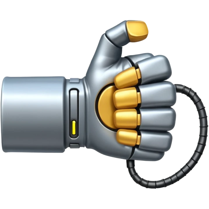 a sci fi themed fist punching in to the side with wires and tech detailing emoji