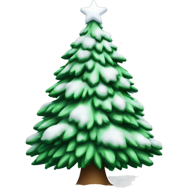 Christmas tree with snow on it emoji