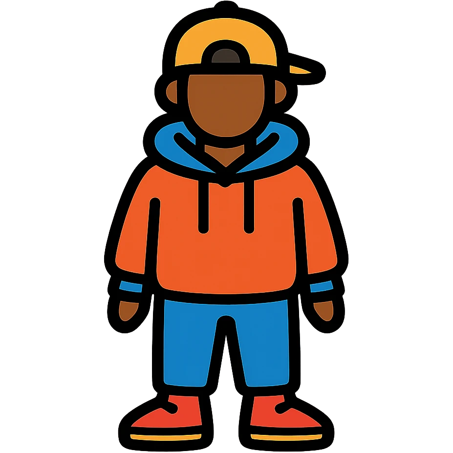 Colorful icon of person in casual street style emoji