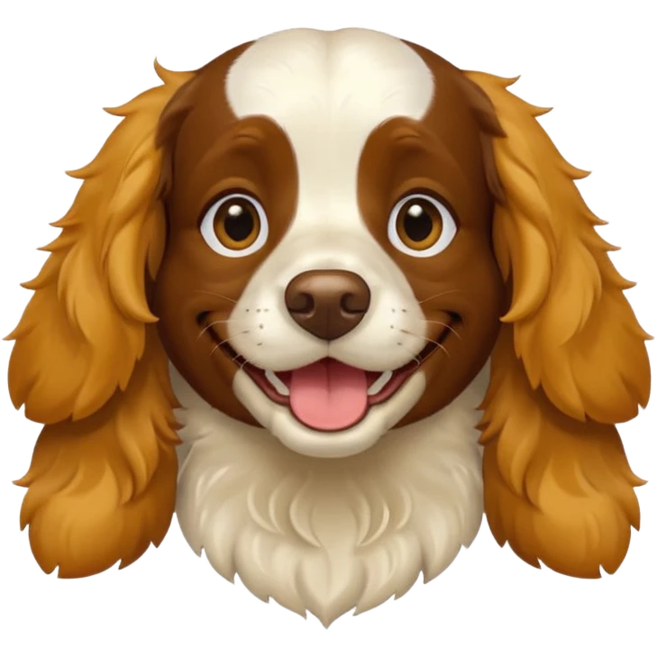 A Springer Spaniel with golden fur, smiling happily emoji