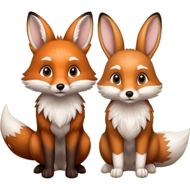 fox and rabbit emoji