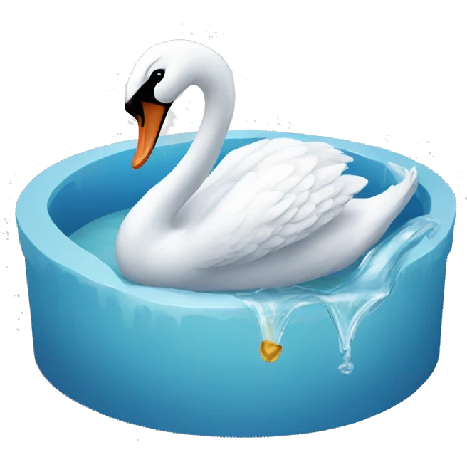 Swan drinking water emoji