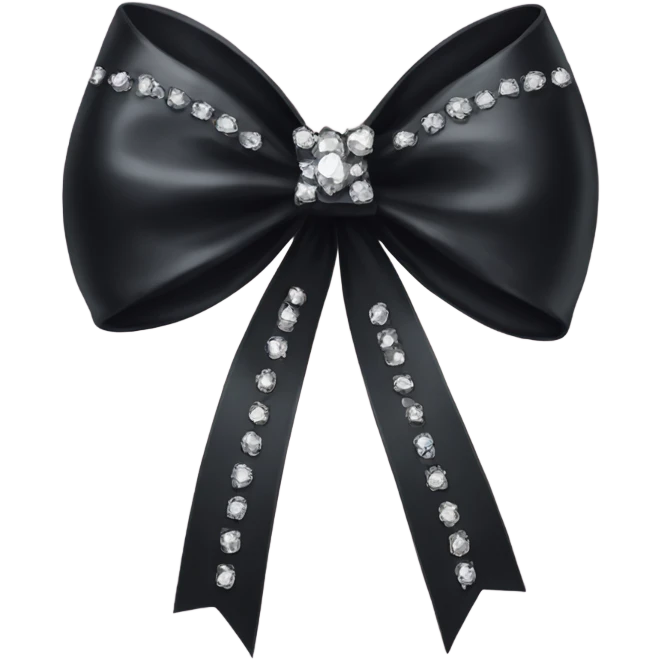 black silk bow with diamonds emoji